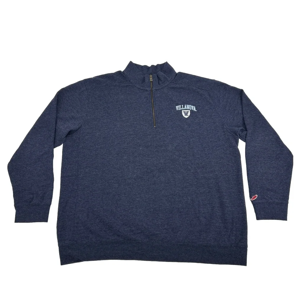 Villanova Wildcats Sweatshirt Men's 2XL Gray League‎ 1/4 Zip Pullover